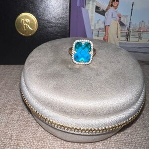 Freida Rothman Elegant Gold and Blue Ring SZ 9